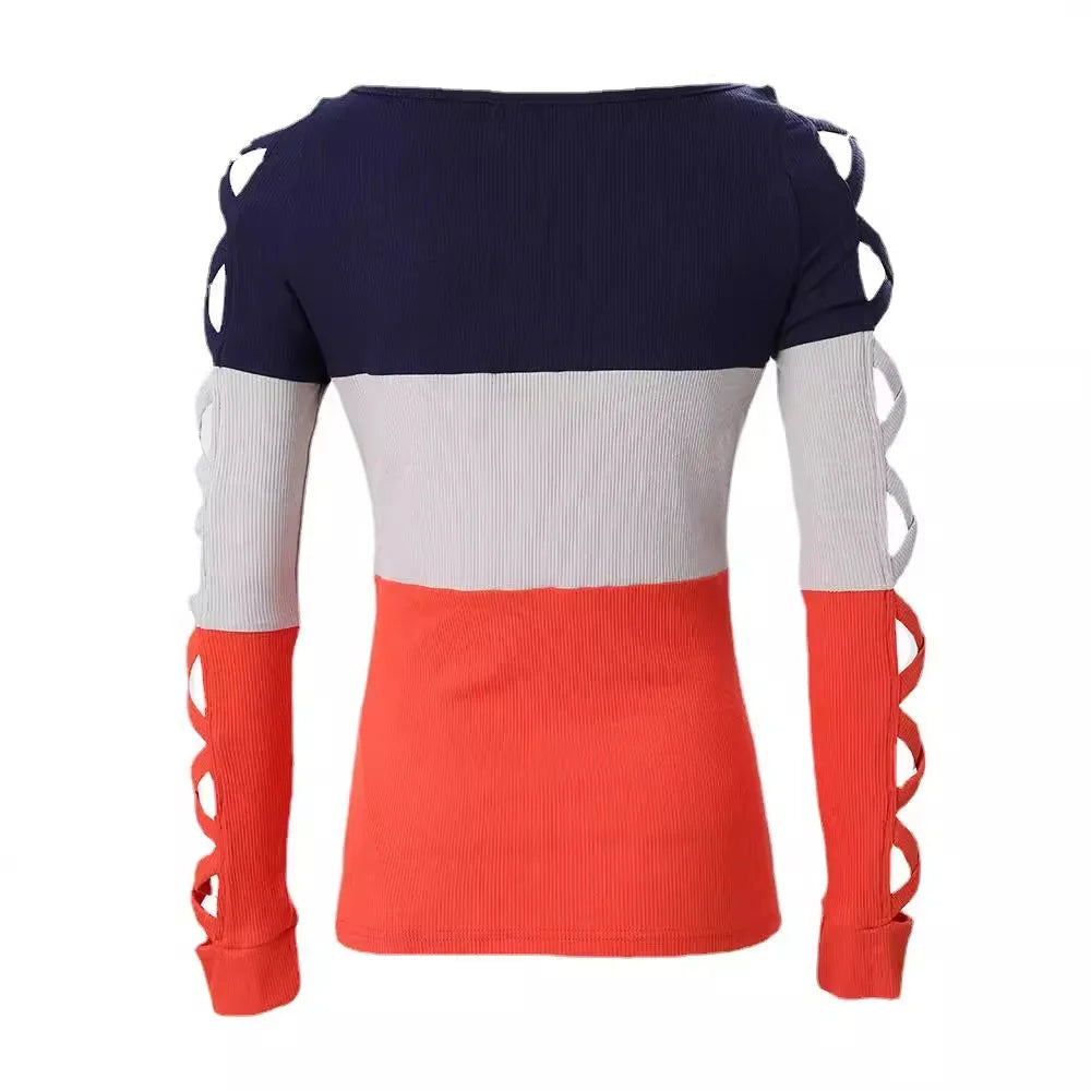 Women's Striped O-Neck Long-Sleeve Tee – Casual & Comfortable