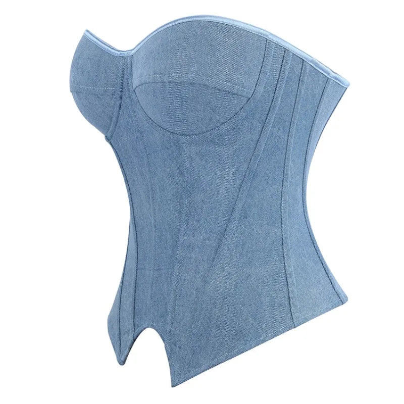 Lace & Denim Waist Cincher Trainer | OWNLUXE
