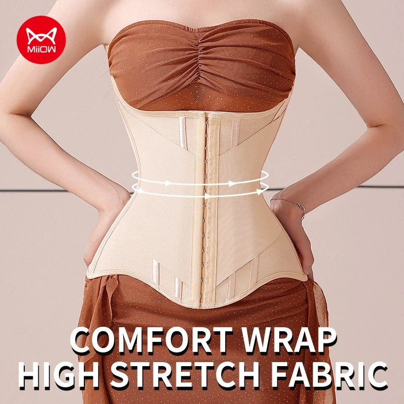 U-Shaped Waist Trainer Corset with Steel Bones for Women