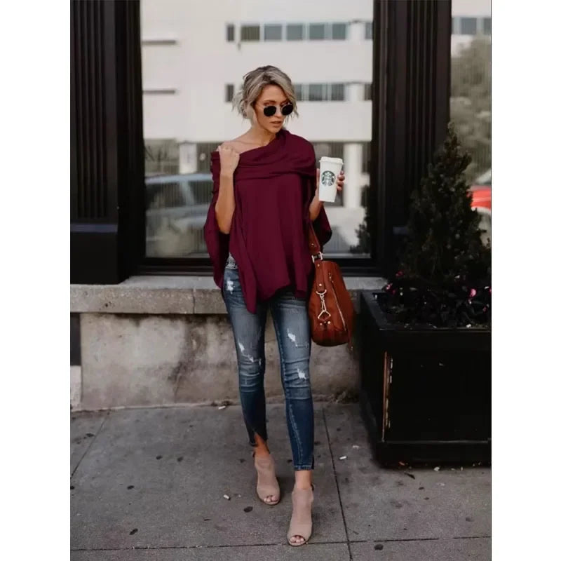 Trendy Off-Shoulder Loose Fit Top – Stylish & Comfortable