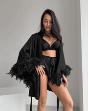 Knee Length Satin Robe – Lightweight Lounge Essential
