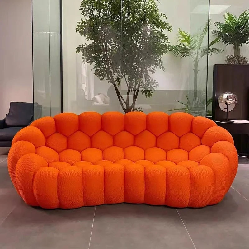 Minimalist U-Shaped Sofa with 3D Fabric All-Season Comfort