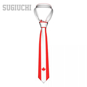 Canada Flag Emblem Neck Tie – Slim Plaid Tie for Wedding, Business & Canada Day