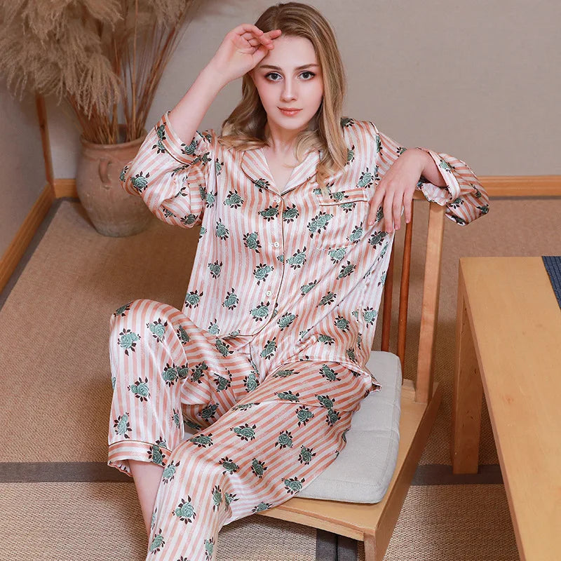 Two-Piece Satin Pajama Set (Pink Purple) – Shop at OWNLUXE