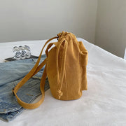 Corduroy Drawstring Bucket Bag | OWNLUXE