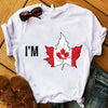 Canada Day Maple Leaf Flag Print Women T Shirt Short T-Shirt | OWNLUXE