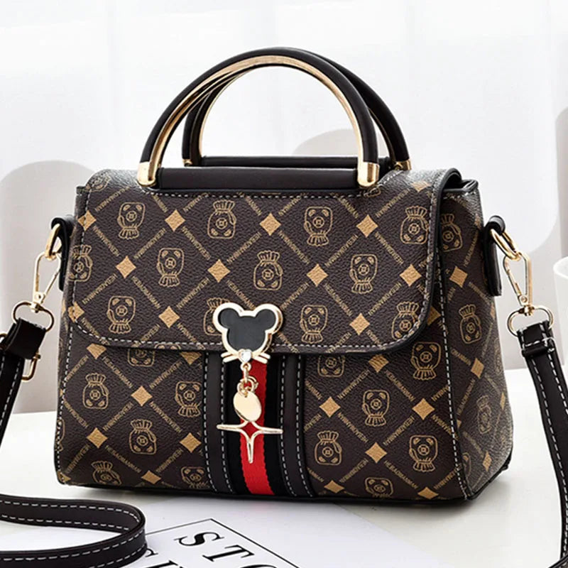 Luxury Designer Shoulder Bag - Women's Printed Monogram Tote Handbag