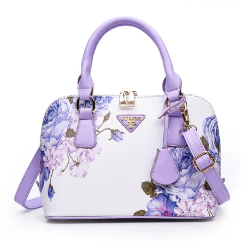 Fashion Elegant Shell Bag – Women's Flower Printing Tote Shoulder Crossbody