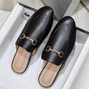 Women’s Chain Detail Flat Mules – Closed Toe Slides