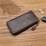 Spacious Vegetable-Tanned Leather Vintage Wallet | OWNLUXE