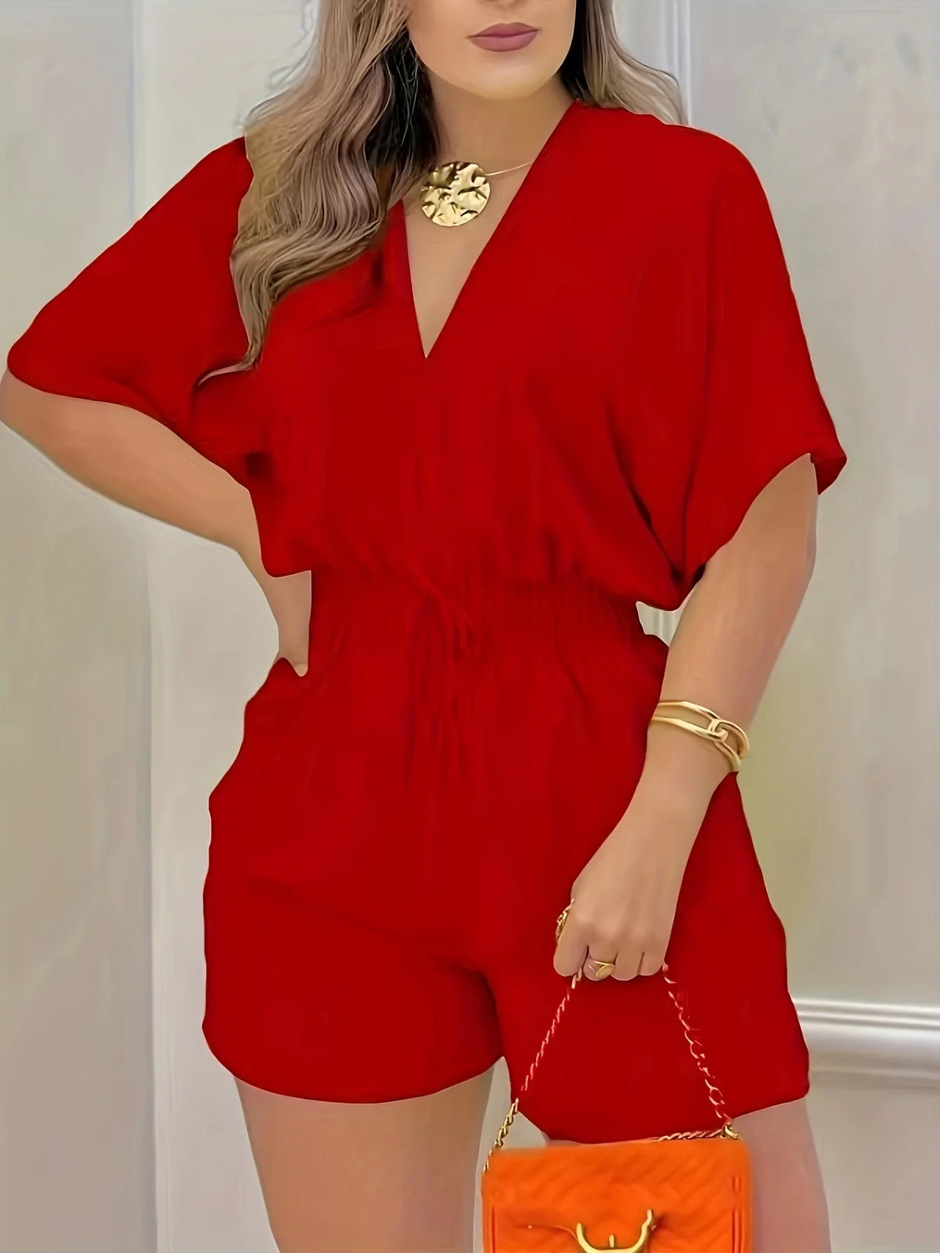 V-Neck Jumpsuit | OWNLUXE