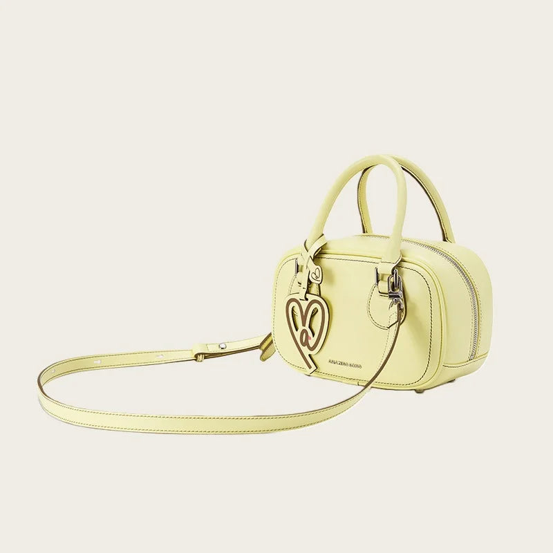 Large Capacity Soft Leather Tote Bag - Heart-Shaped Crossbody Handbag | OWNLUXE