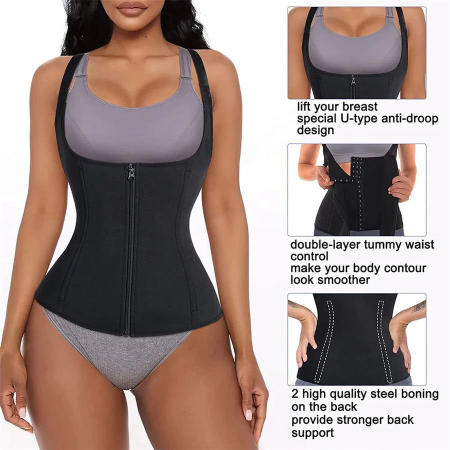 Zip-Up Tummy-Control Sleeveless Tank Top | OWNLUXE