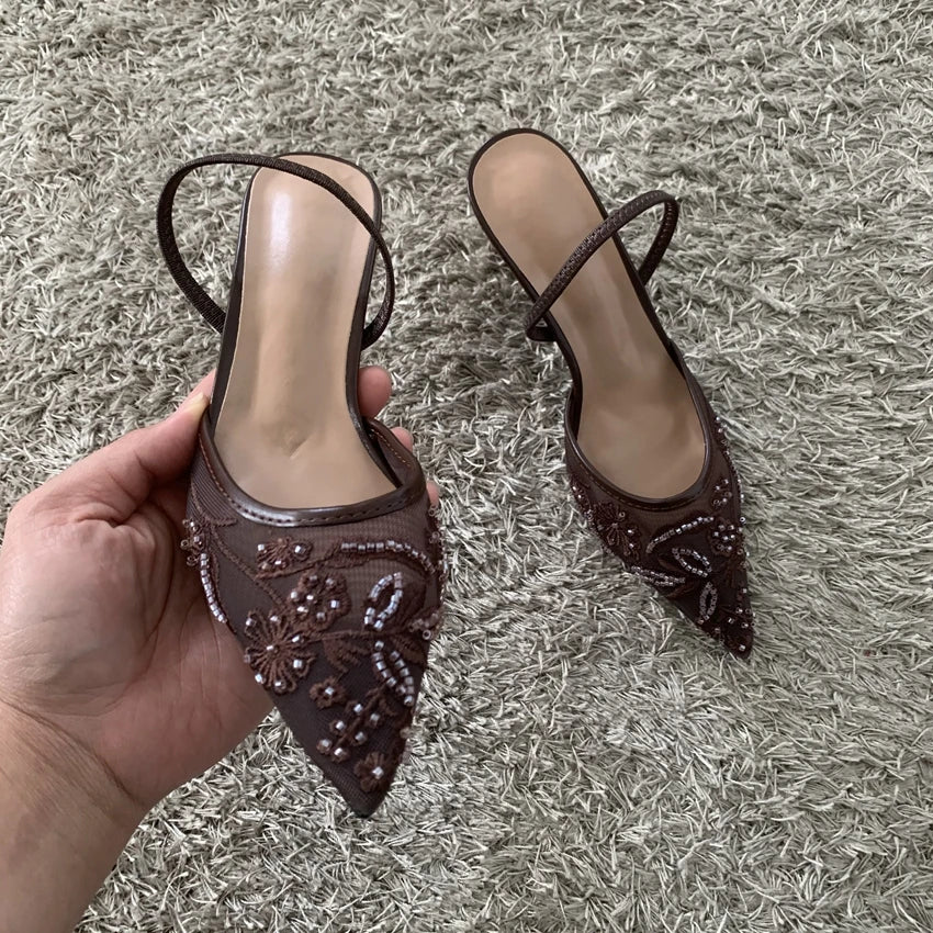 Women's Pointed Toe Mesh Heels – Shop at OWNLUXE
