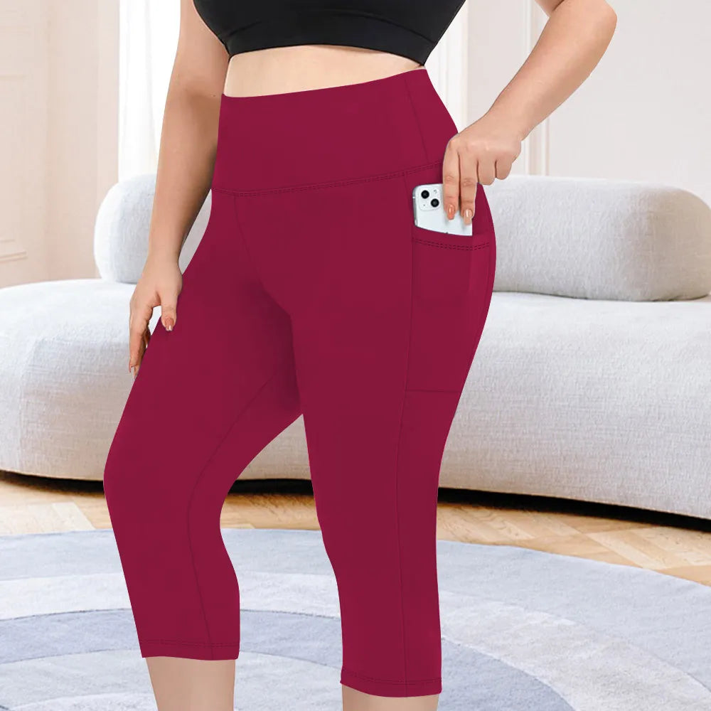 High-Waist Extended-Size Yoga Pocket Leggings | OWNLUXE
