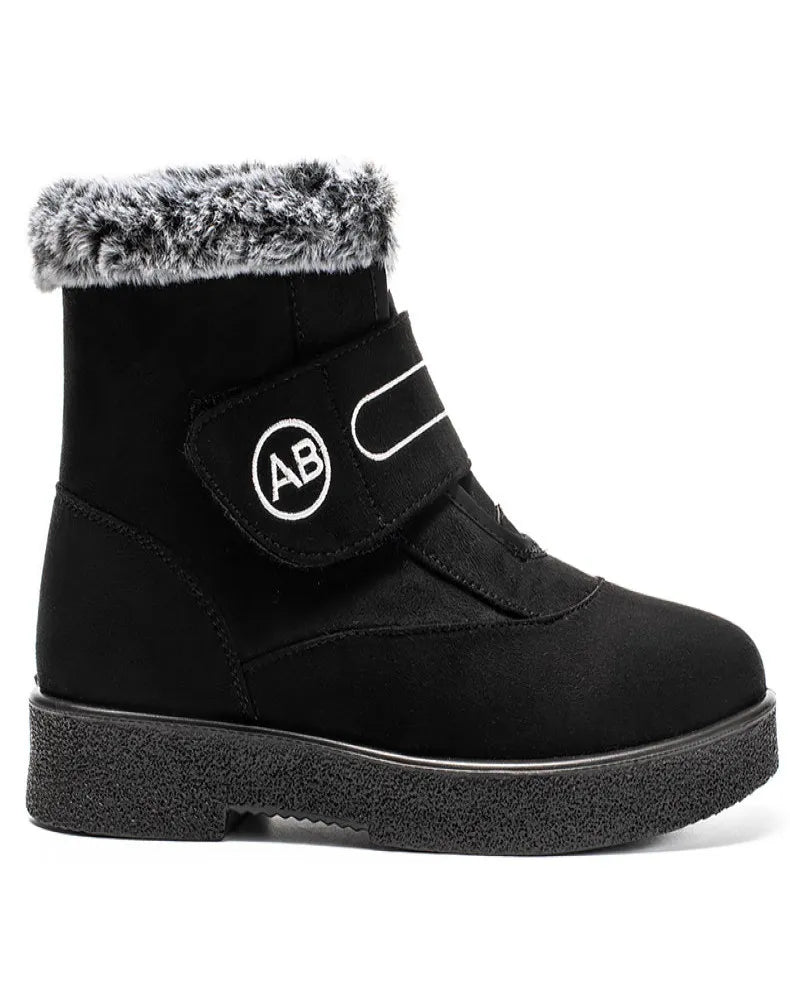 Warm Fur Ankle Boots - Women's Elegant Winter Snow Booties
