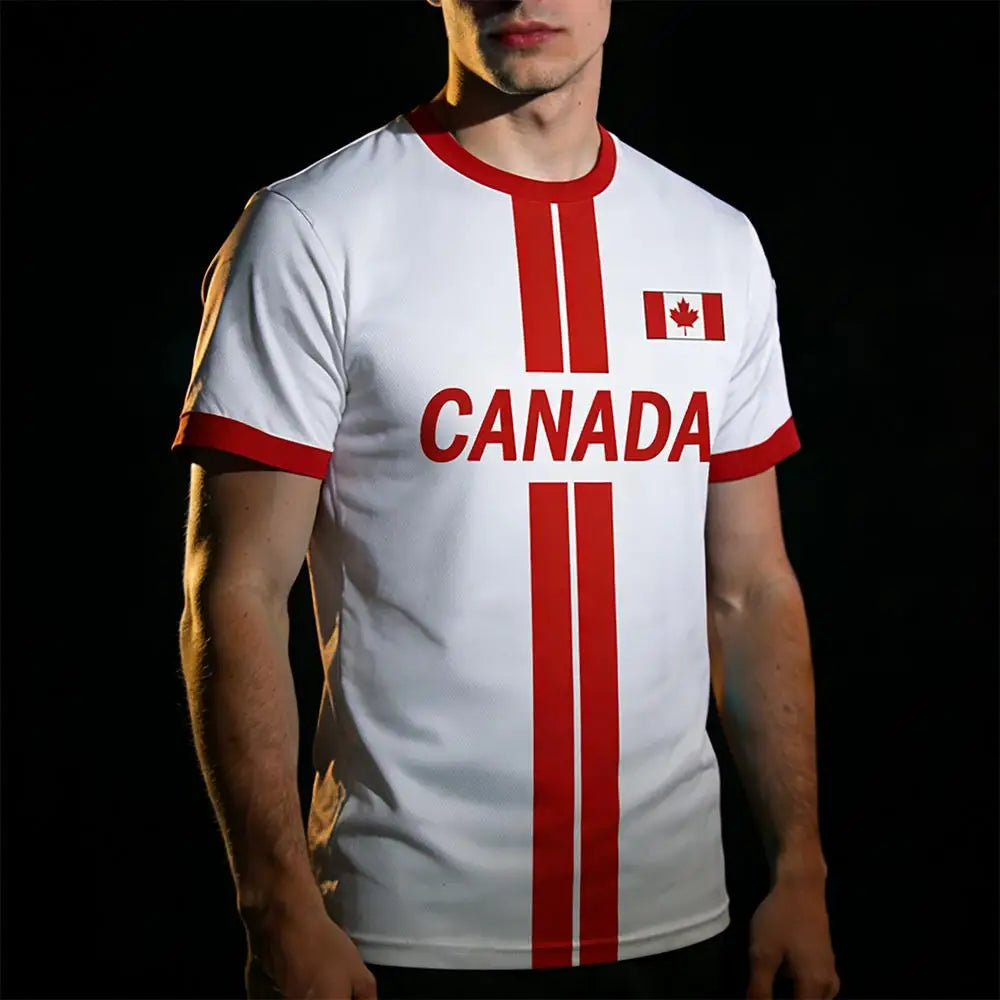Canada Flag Printed Sports Tee — Breathable Unisex Jersey | OWNLUXE