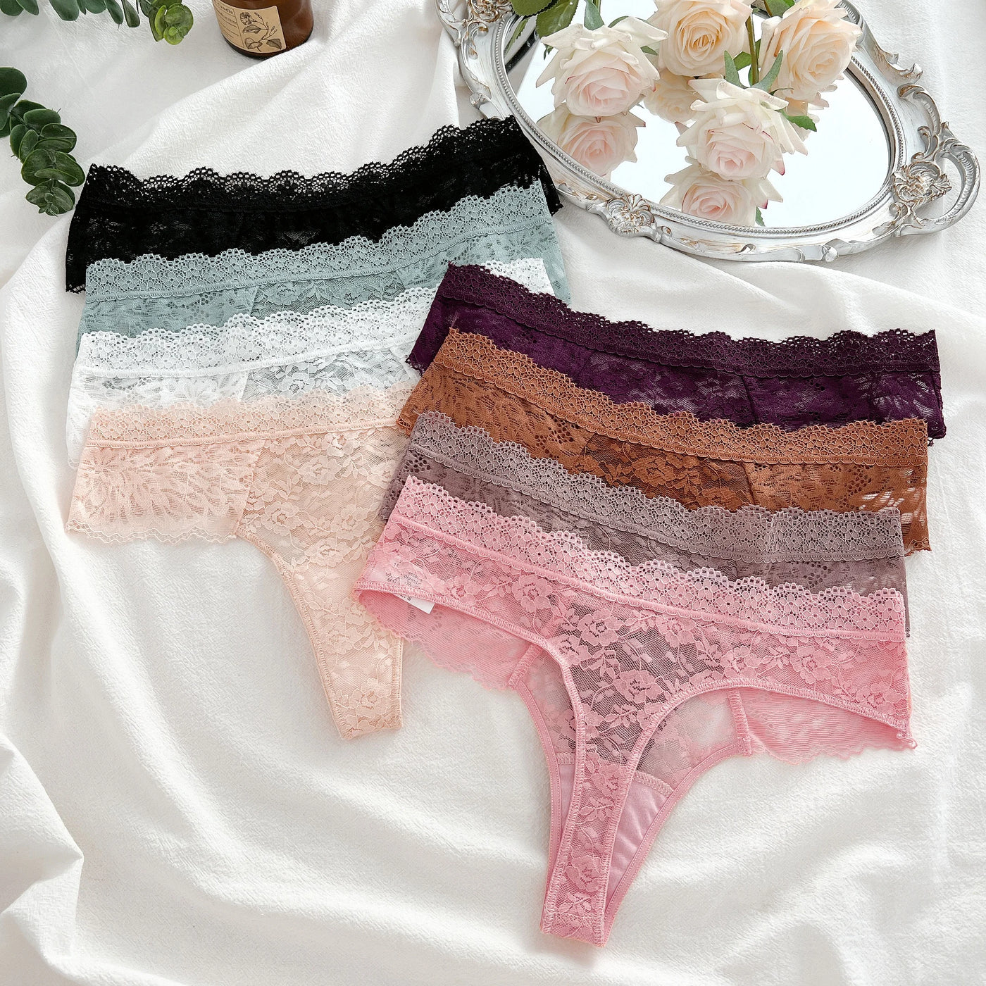 3-Piece Lace Thong Set | OWNLUXE