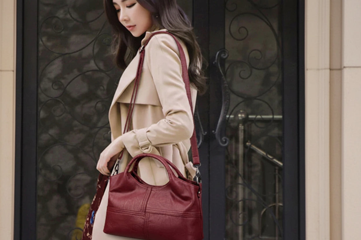Soft Leather Crossbody Handbag - Casual Tote & Messenger Bag | OWNLUXE