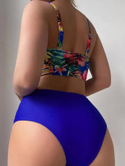 Push-Up High-Waist Tropical Bikini Set | OWNLUXE