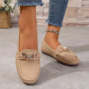 Women's Low Heel Loafers (Beige) – Shop at OWNLUXE