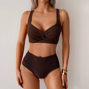 High-Waist Push-Up Blue Bikini Set | OWNLUXE