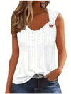 Women's Sleeveless V-Neck Top (Green) | OWNLUXE