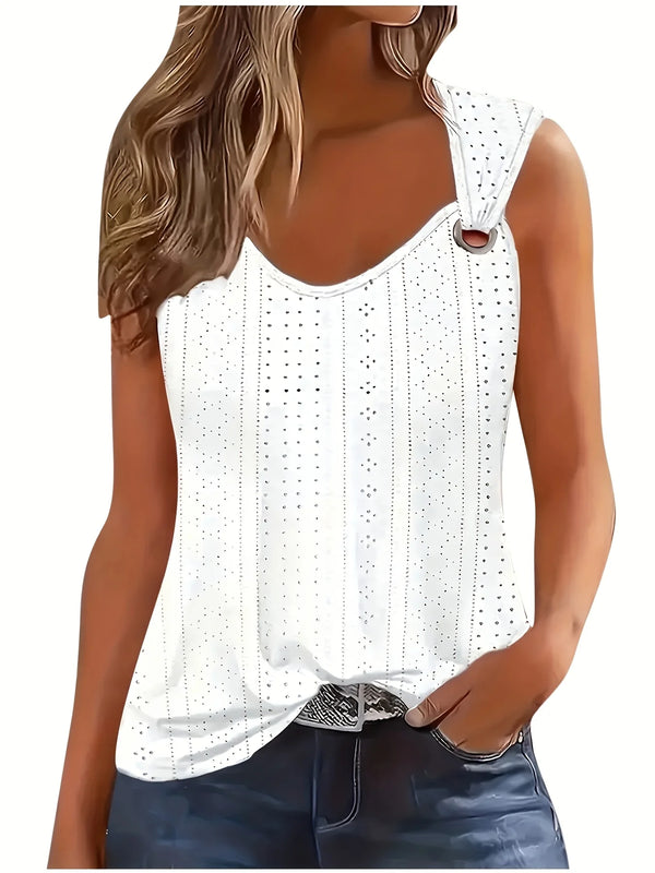 Women's Sleeveless V-Neck Top (Green) | OWNLUXE