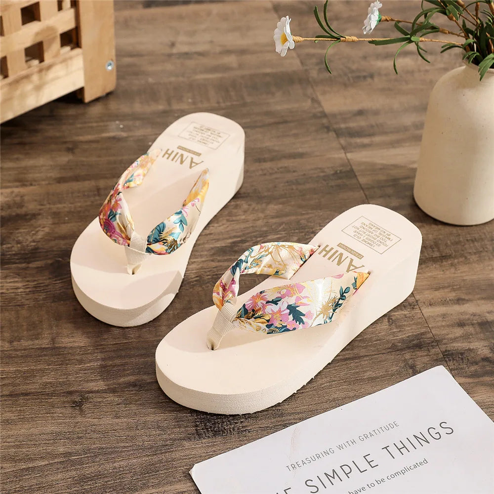 Women’s Wedge Cork Slide Slippers – Lightweight Summer Lift