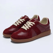 Women's Round Toe Leather Sneakers – Shop at OWNLUXE