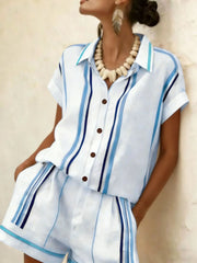 Women's Striped Two Piece Shorts | OWNLUXE