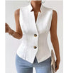 Women's Sleeveless V-Neck Slim Fit Jacket | OWNLUXE