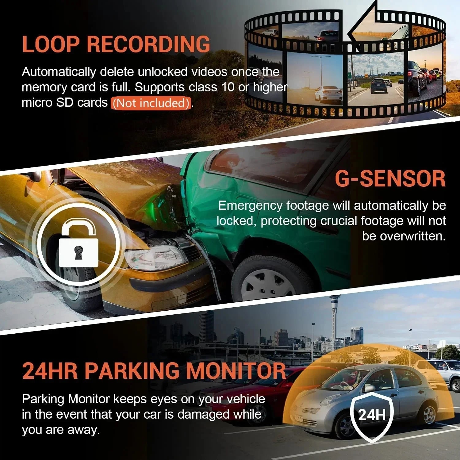 🚗 Car Dash Cam with Full HD Recording | Caméra de Voiture HD Intégrale