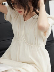 Women's V-Neck Vintage Dress | OWNLUXE