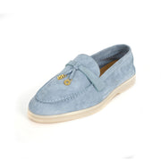 Women's Round Toe Leather Retro Loafers (Blue Grey) – Shop at OWNLUXE