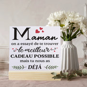 Heartfelt Ceramic Plaque Gift for Mom with Stand