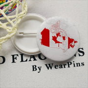 Canada Map Flag National Emblem Brooch - Lapel Pin Badge for Clothing & Official Use