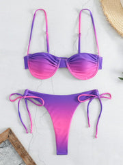 Tie-Dye Push-Up Thong Tankini Set | OWNLUXE