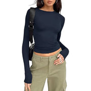 Four Long-Sleeve Slim-Fit Blouse | OWNLUXE