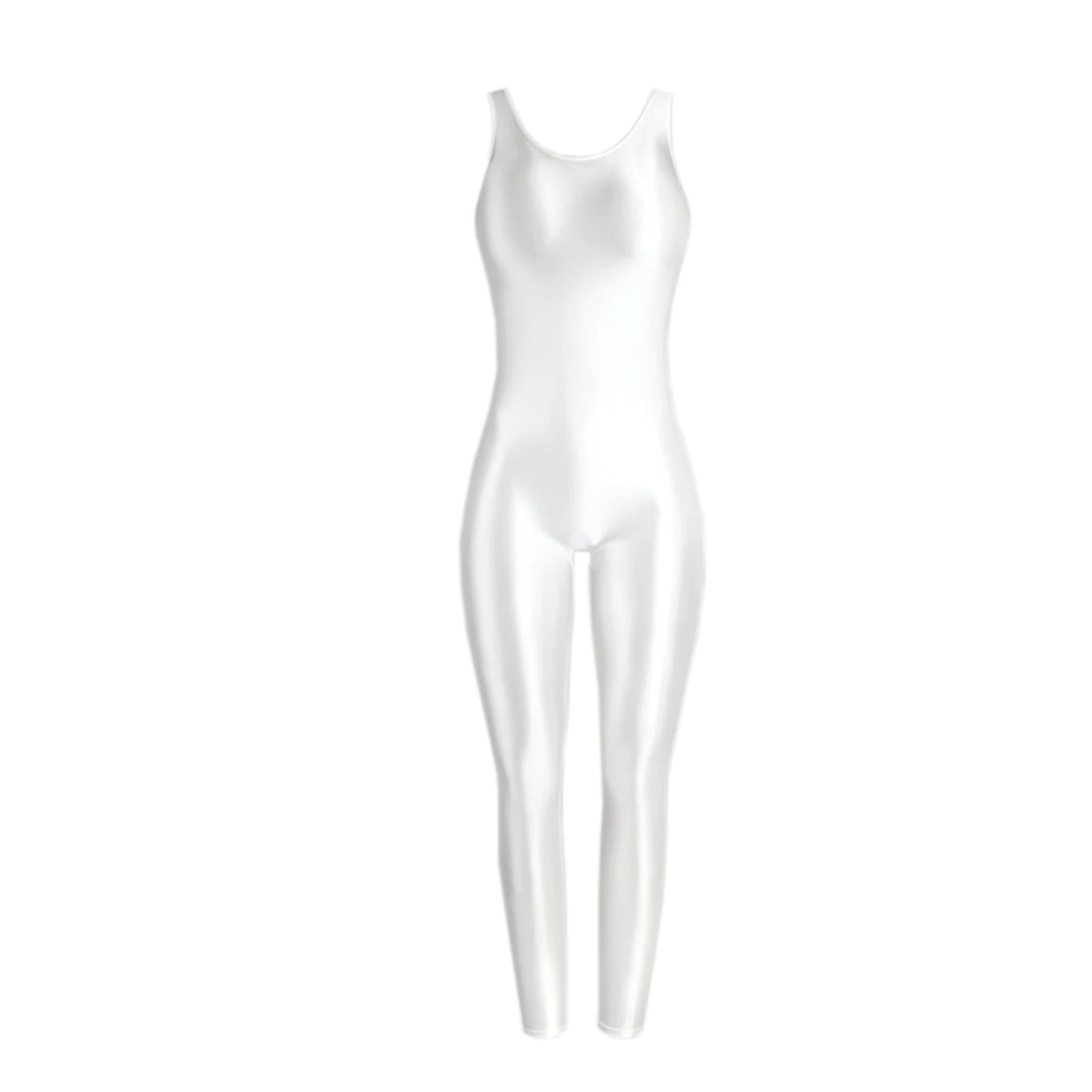 Faux Leather Shaping Jumpsuit - Sleeveless Body Sculpting One-Piece