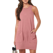 Sleeveless Round-Neck Tank Dresses | OWNLUXE