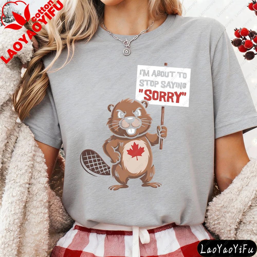 Women's Funny Canadian Protest T-Shirt | Beaver Maple Leaf Tee | OWNLUXE