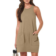 Women's Sleeveless Round Neck Vintage Dress | OWNLUXE