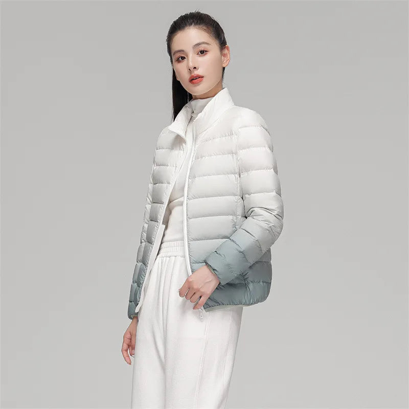 Women’s Gradient Down Feather Winter Jacket – Lightweight