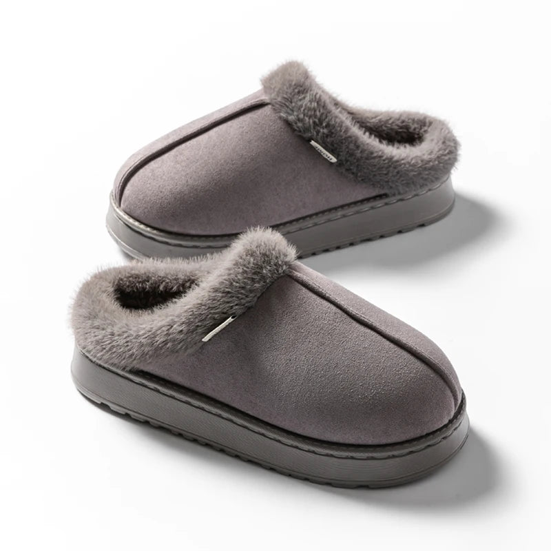Women’s Fluffy Winter Indoor Slippers with Thick EVA Sole