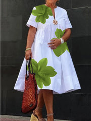 Midi V-Neck Pleated Dress | OWNLUXE