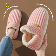 Evshine Winter Fur Plush Slippers – Soft Sole Home Shoes