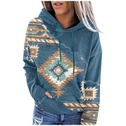 Sweatshirt Women's Hooded Ethnic Print Fashion Long Sleeve Sweatshirt Casual Street Top Hoodies for Female