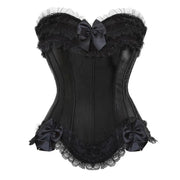 Satin Overbust Corset - Lace Up Bustier Top Gothic & Lolita Style | OWNLUXE