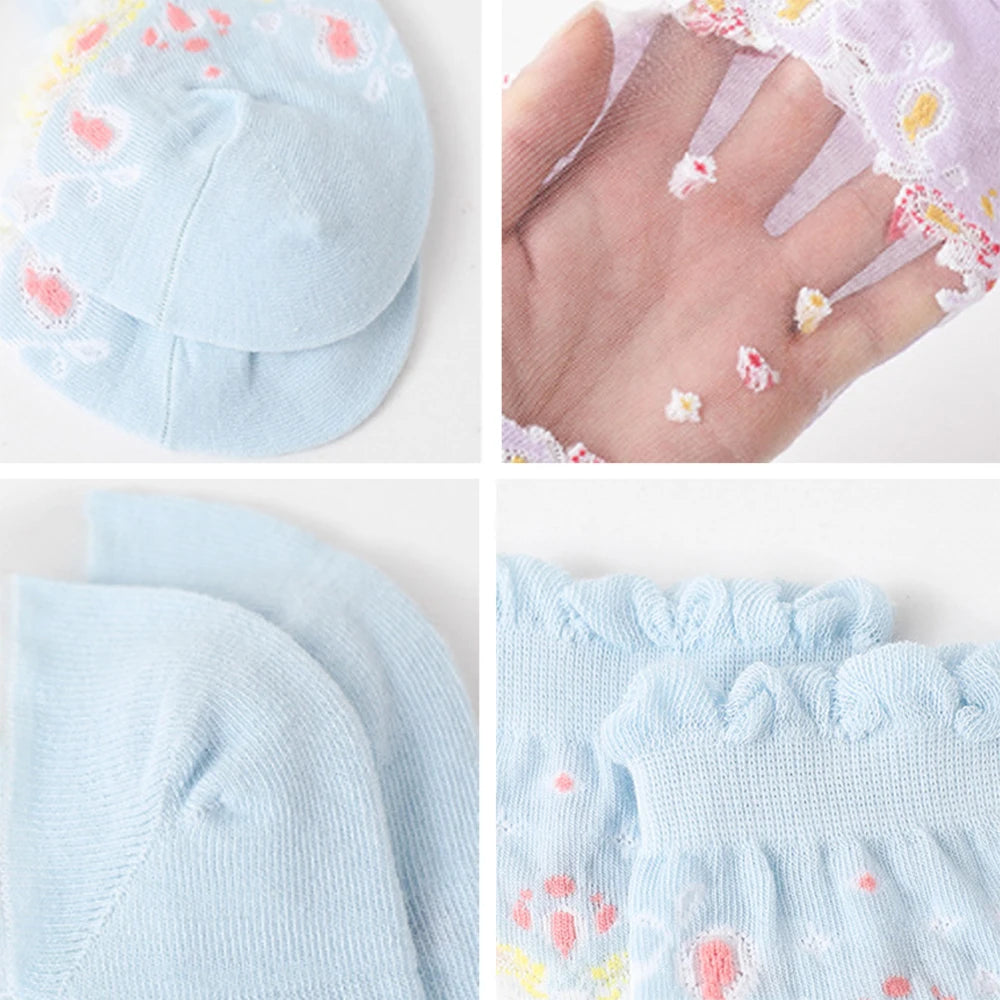 Mesh Floral Print Socks | OWNLUXE